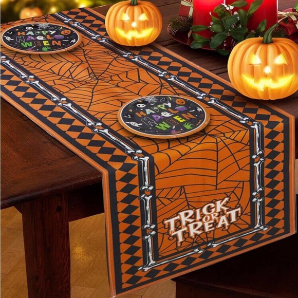 Was $25 🎉 Halloween Trick or Treat Table Runner Decor 72” x 13” BRAND NEW - Picture 2 of 7